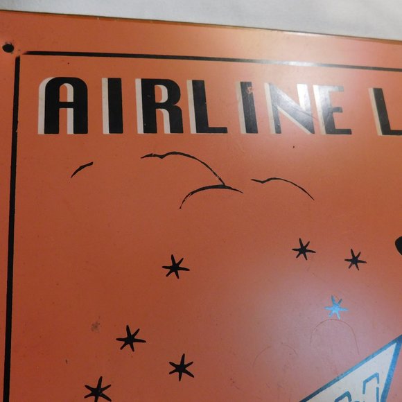 AIRLINE LOUNGE COCKTAILS FULLY AIR CONDITIONED TIN METAL SIGN - Picture 5 of 8